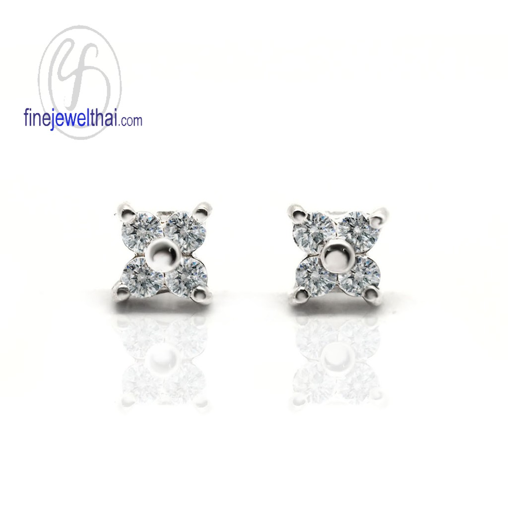 finejewelthai-ต่างหู-ต่างหูเพชรcz-ต่างหูเงินแท้-diamond-cz-silver-design-earring-valentine-gift103