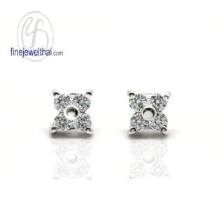 Finejewelthai-ต่างหู-ต่างหูเพชร-ต่างหูเงิน-เพชรสังเคราะห์-เงินแท้ 925-Diamond Cz-silver-Earring - E3061cz