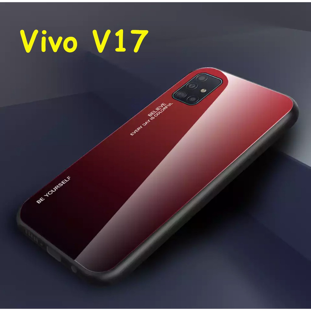 ส่งจากไทย-case-vivo-v17-เคสกระจกสองสี-เคสกันกระแทก-ขอบนิ่ม-เคสกระจกไล่สี-สินค้าใหม่