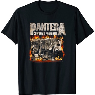 ROUND คอลูกเรือเสื้อยืด พิมพ์ลาย Pantera Official Cowboys From Hell Cover Fire สําหรับผู้ชาย-4XL