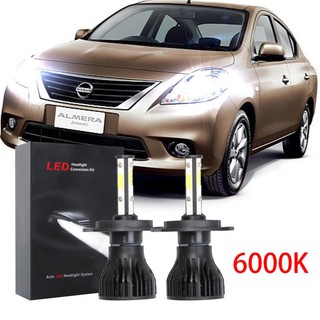 หลอดไฟหน้าฮาโลเจน LED 6000K 9003 แบบเปลี่ยน สําหรับ Nissan Almera (N17) 2012-2019 2 ชิ้น