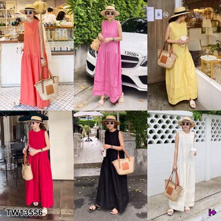 สินค้า MF13556🍓 Maxi Dress เดรสยาว แขนกุด สไตล์โคเรียเรียบหรูมากรุ่นนี้ ดีเทลรูดน้อยๆช่วงต่ำกว่าเอวทรงปล่อยๆ ทำให้ไม่ดูแน่นจ