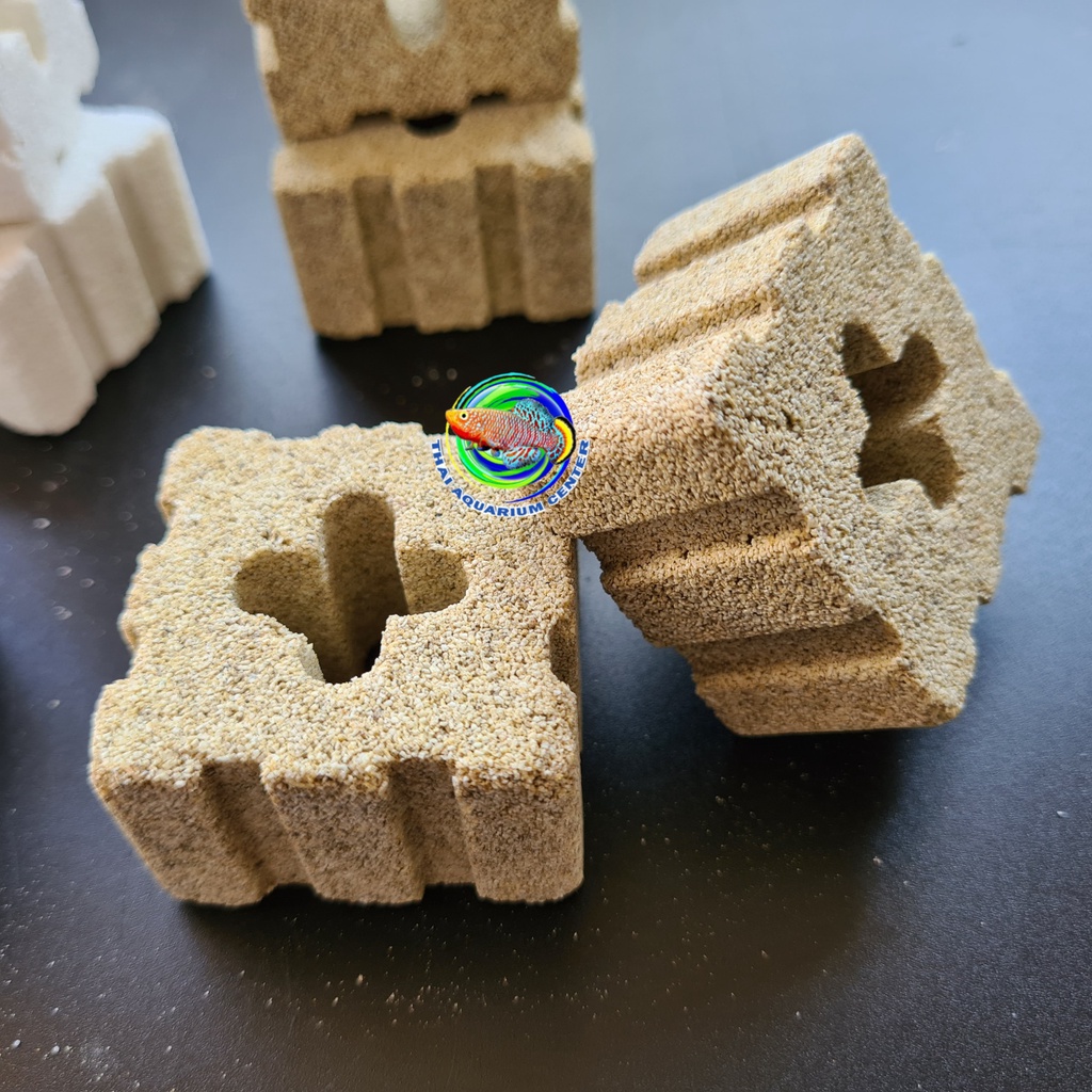 3D Bio Ceramic Block เซรามิค กรองน้ำตู้ปลา ทรงสี่เหลี่ยมจัตุรัส วัสดุ ...