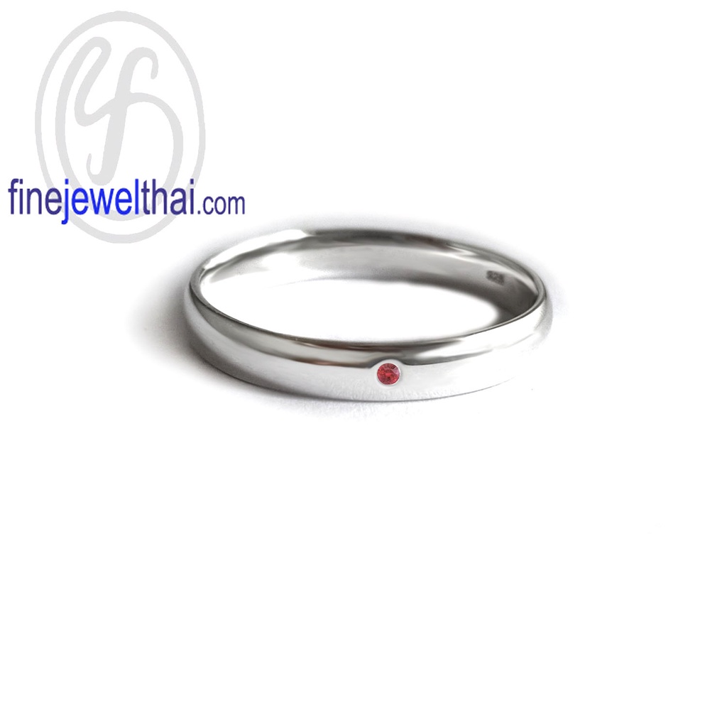 finejewelthai-แหวนทับทิม-ทับทิม-แหวนพลอย-แหวนเงินแท้-พลอยประจำเดือนเกิด-ruby-silver-ring-birthstone-r3068rb