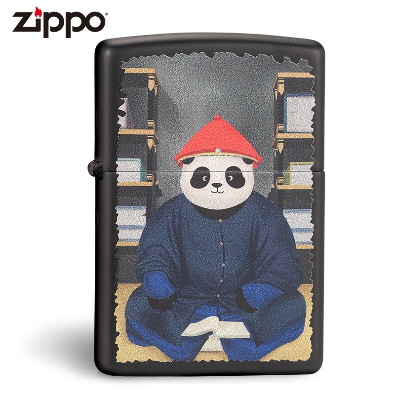 zippo-zippo-ของแท้-zippo-zippo-ไฟแช็กของแท้-panda-mona-billowing-smile-ip-joint-collection-class-ไฟแช็กกันลม