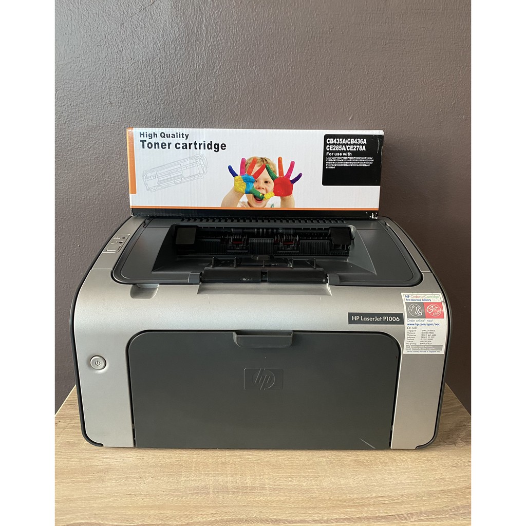 ปริ้นเตอร์มือสอง-hp-laserjet-p1006-หมึก-85a-หมึกใหม่-ส่งฟรี-รับประกัน-3เดือน-พร้อมใช้งาน-สภาพสวย-อุปกรณ์ครบ