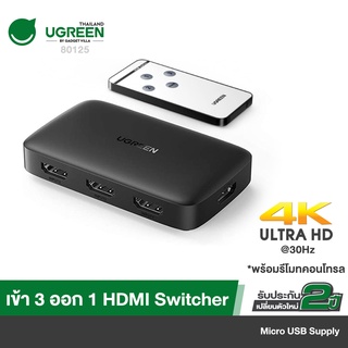 ภาพหน้าปกสินค้าUgreen  HDMI Switch 3 in 1 Out 4K HDMI Switcher Splitter with Remote Control Support 4K 30Hz 3D HD 1080P รุ่น 80125 ที่เกี่ยวข้อง
