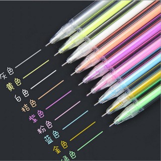 ราคาปากกาวาดภาพ ปากกาไฮไลท์ ปากกาเจล เส้นเล็ก ขนาด 0.5 มม. 9 สี