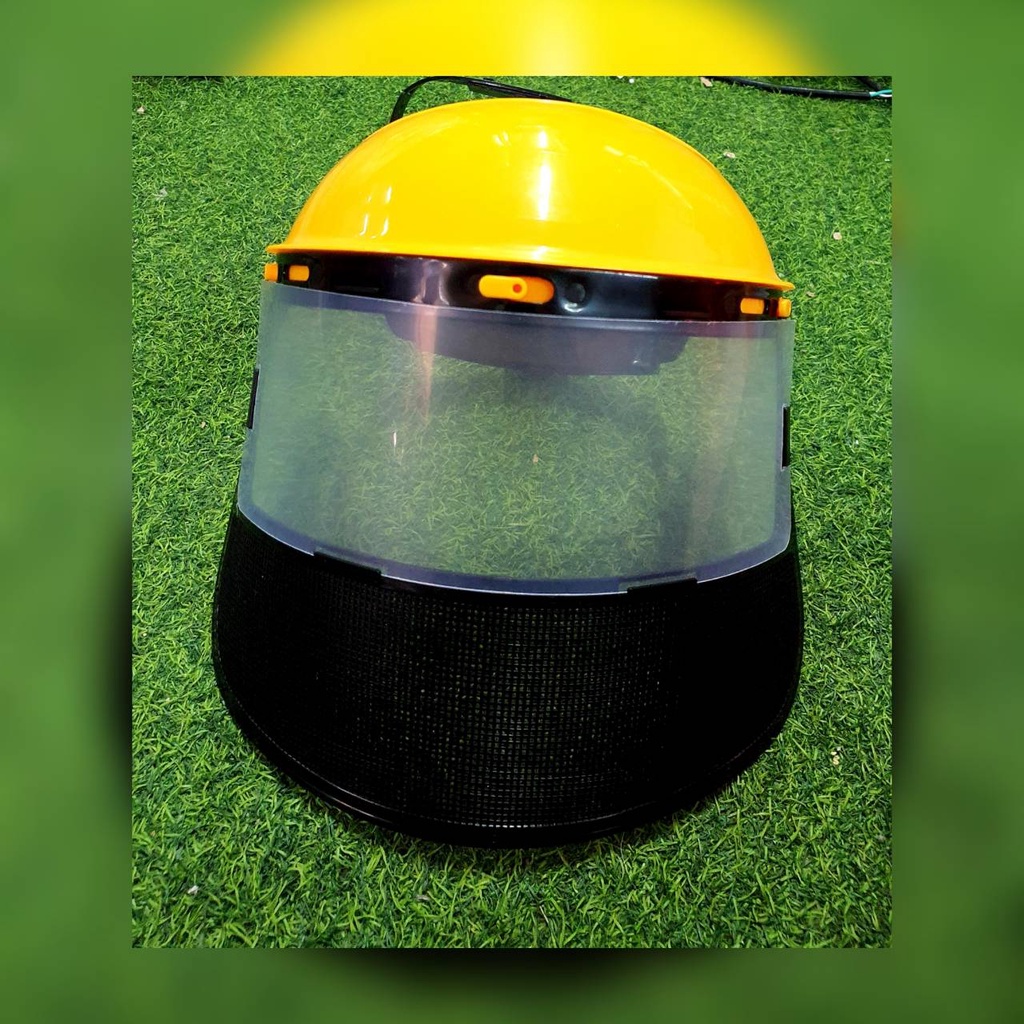 treetools-หน้ากากเซฟตี้-แบบสวม-หมวกกันสะเก็ด-คละสี-อุปกรณ์นิรภัย-หน้ากากตัดหญ้า-safety-หมวก-สายรัด
