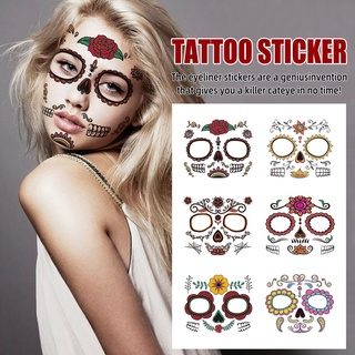 ‼️พร้อมส่ง‼️สติ้กทูแปะหน้า แทททู tattoo ฮาโลวีน halloween tattoo sticker ปาร์ตี้