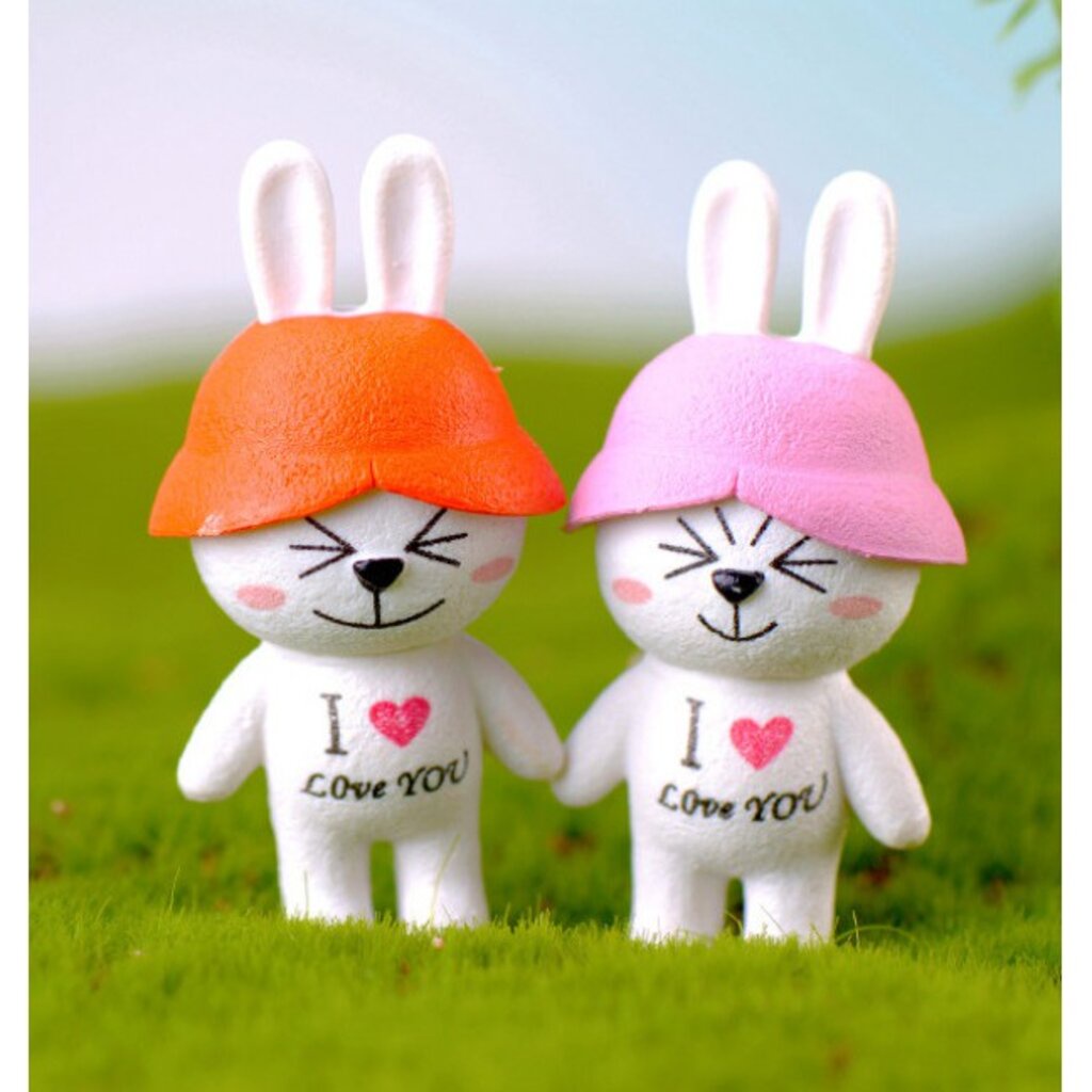 กระต่าย-i-love-you-เซ็ท-4-ชิ้น-ตุ๊กตาจิ๋ว-โมเดลจิ๋ว-แต่งสวน
