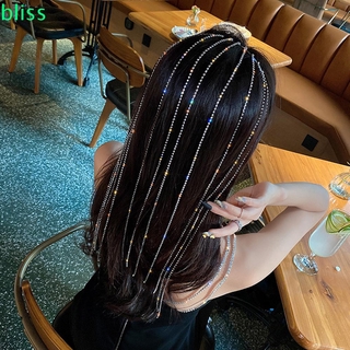 BLISS Fashion Tassel Headbands Hair Accessories Long Tassel Crystal Hair Hoop Bridal Headwrap Elegant Hairbands Bling Bling Shine Rhinestones/Multicolor