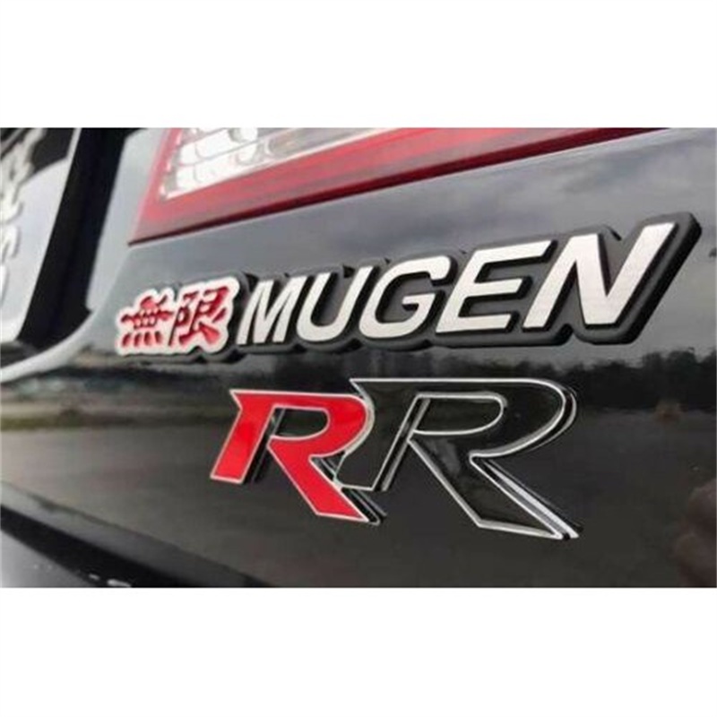 สติกเกอร์อลูมิเนียม-ตราสัญลักษณ์-mugen-and-rr-3-มิติ-สีแดง-สําหรับติดตกแต่งรถยนต์