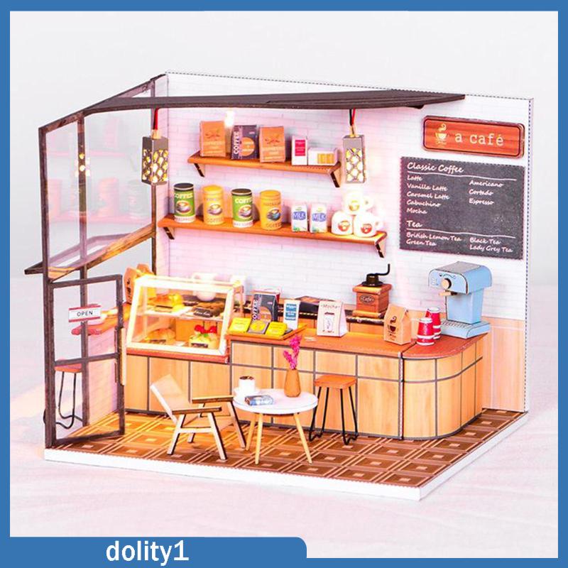 dolity1-ชุดโมเดลบ้านตุ๊กตา-บ้านจิ๋วdiy-ประกอบเอง-สําหรับร้านกาแฟ