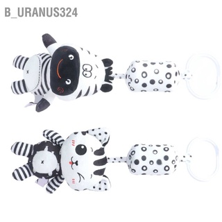 B_uranus324 Cute Baby Hanging Rattle Toy Cartoon Animal Stuffed Stroller Soft Plush Toys