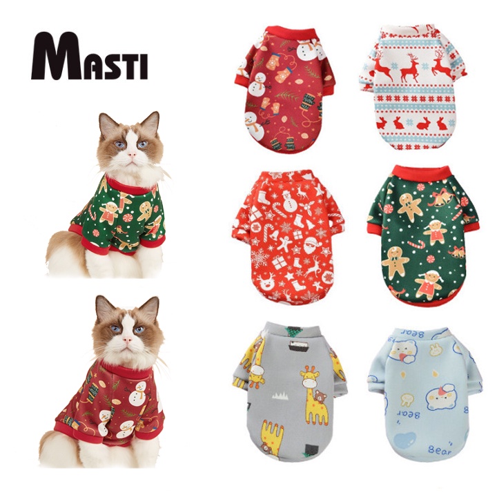 ภาพหน้าปกสินค้าMASTI คริสต์มาสจำกัด   เสื้อผ้า พิมพ์ลายน่ารัก สำหรับสัตว์เลี้ย สุนัข แมว สไตล์คริสต์มาสLI0295