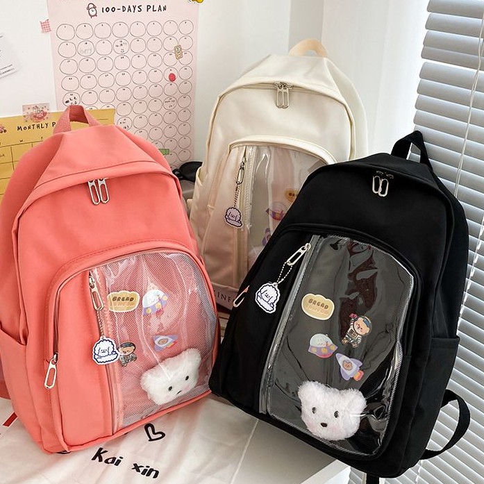 ทักแชทสอบถามสต๊อคก่อนกดสั่งซื้อ-poodle-backpack-กระเป๋าเป้ใบใหญ่-แถมฟรีตุ๊กตาห้อยกระเป๋า