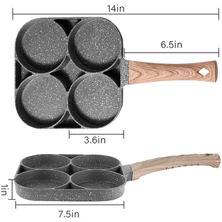 ✐Four-hole Frying Pot Pan Thickened Omelet Pan Non-stick Egg Pancake Steak Pan Cooking Egg Ham Pans Breakfast Maker Cook