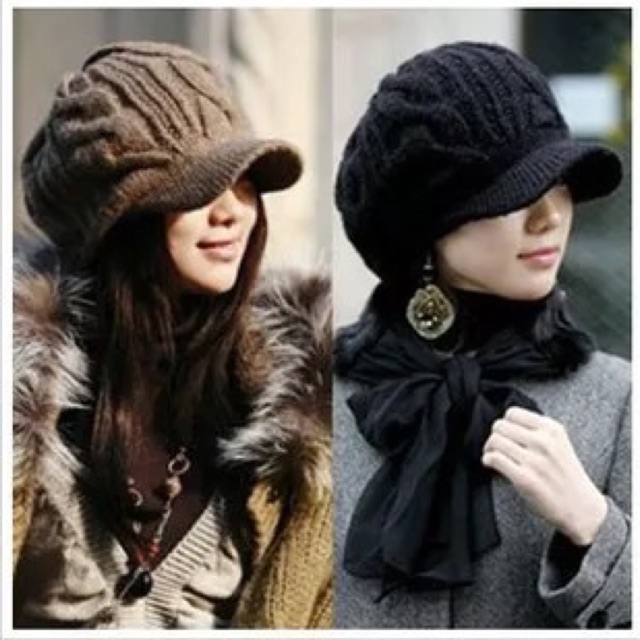 หมวกไหมพรม-ใส่กันลมกันหนาว-ทรงน่ารัก-พร้อมส่ง
