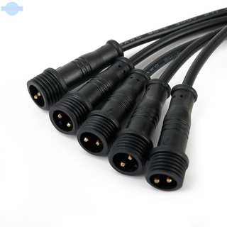 【Ready Stock】Waterproof Connector 5Pairs Black Male &amp; Female 15mm 0.3mm 2Pin IP65 Value@New