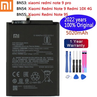 2022 New 100% Original 5020mAh BN53 BN54 BN55 Battery For Xiaomi Redmi Note 9 Pro / Note 9 5G / 10X 4G / Note 9S Phone B