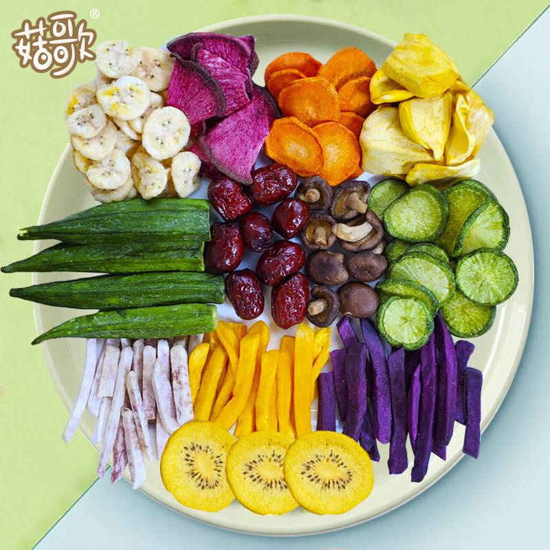 ผักและผลไม้อบกรอบ12ชนิด-250g-ไร้น้ำมัน-ผักอบกรอบ-เห็ดหอมกรอบ-กระเจี๊ยบกรอบ-ผักและผลไม้รวมอบแห้ง-ผลไม้อบกรอบ-ไม่อ้วน