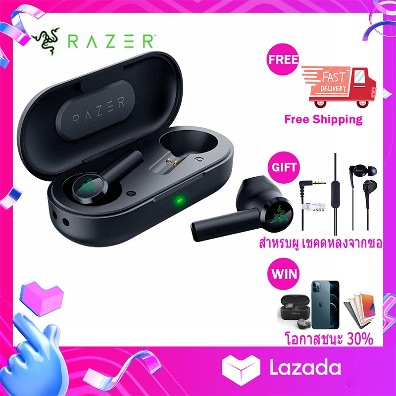 【จัดส่งในพื้นที่】หูฟัง Razer Hammerhead True Wireless Bluetooth 5.0 TWS ...