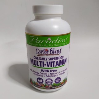 🇺🇸Pre order💫💫 Paradise Herbs, Earths Blend, One Daily Superfood Multi-Vitamin with Iron, 120 แคปซูล