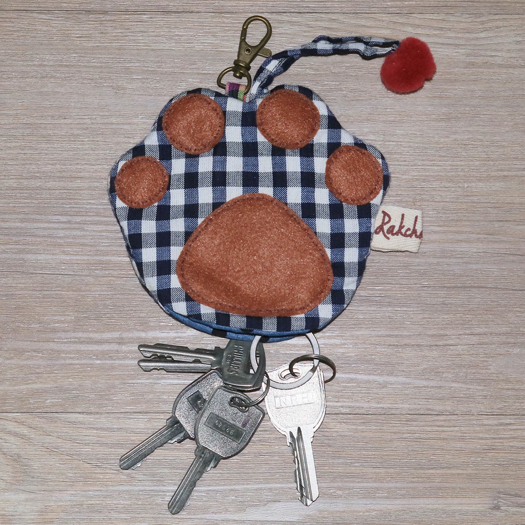 กระเป๋าเก็บพวงกุญแจ-ที่ใส่พวงกุญแจ-เคสกุญแจ-กระเป๋าพวงกุญแจรูปสัตว์-รูปเท้าสัตว์-งานแฮนด์เมด