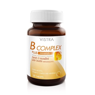 ภาพขนาดย่อของสินค้าVistra B-Complex Plus Minerals B Complex วิสทร้า บีคอมเพล็กซ์ วิตามินบีรวม บำรุงสมอง ขนาด 30 เม็ด 11474