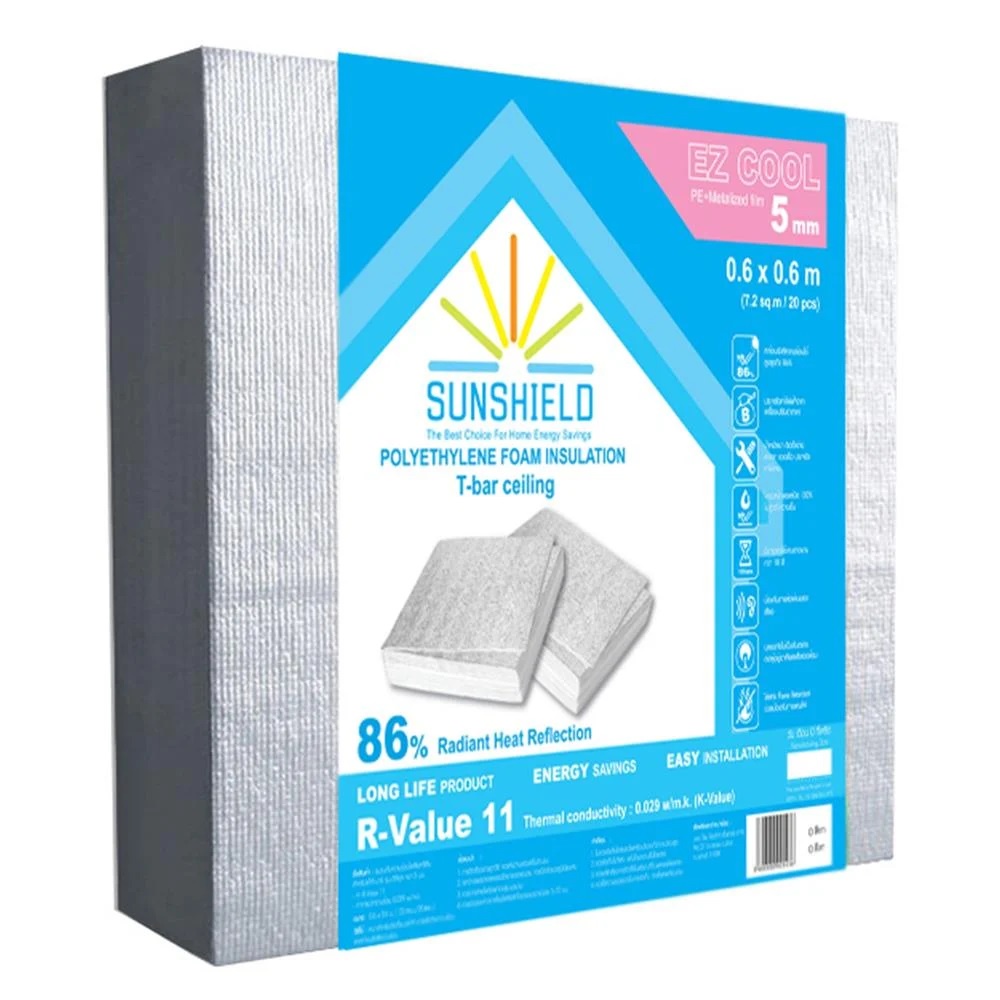 ฉนวนกันความร้อน-สำหรับติดตั้งกับฝ้าทีบาร์-sunshield-กว้าง-60-ซม-x-ยาว-60-ซม-ความหนา-2-ขนาด-0-5-ซม-กับ-1-ซม