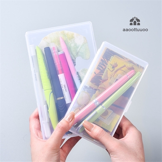 Transparent Desktop Storage Clear Pencil Box Washi Tape Stickers Storage Case Table Desk Kawaii Stationery Organizer