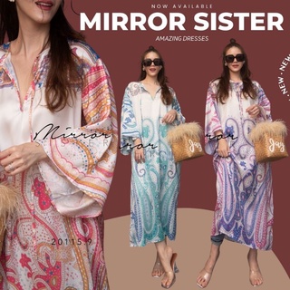 🔖ป้าย Mirrorsister​ 20115.9 เดรสทรงใส่สบายผ้าทอลายเพสลีย์ สไตล์East India แพทเทรินทรงหลวมๆเบสิคใส่ง่าย