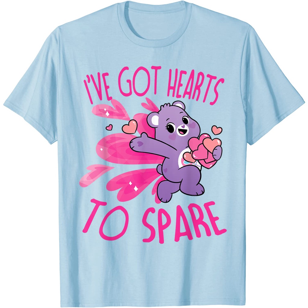 2022tshirts-ผ้าฝ้ายคอกลมbear-ฤดูร้อนmen-bear-care-bears-unlock-the-magic-share-bear-hearts-to-spare-t-shirt-เสื้อยืดแ