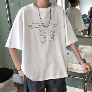 5xlหลาใหญ่แขนสั้นTเสื้อยืดชายเวอร์ชั่นเกาหลีของแนวโน้มของคู่รักสีขาวแขนสั้นฤดูร้อนคอกลมพิมพ์สบายๆTเสื้อ