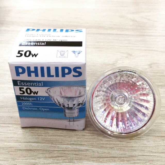 Philips Essential Halogen 12v Dichroic reflector 50w Gu5.3 หลอดฮาโลเจน |  Shopee Thailand
