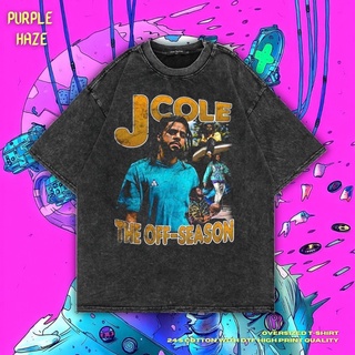 เสื้อยืด ขนาดใหญ่ พิมพ์ลาย "J.Cole The Off-Season" สีม่วง | หินล้างทําความสะอาด | เสื้อเชิ้ต J Cole | เสื้อแร็ปเปอร์ | เ
