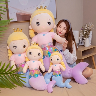 AIXINI 🌟ตุ๊กตานางเงือก (mermaid)  ผ้านุ่มนิ่ม ใยไมโคร น่ารักมากนิ่มสุดๆ🥰 มี 3 ขนาด 50/70/90cm  เงือก