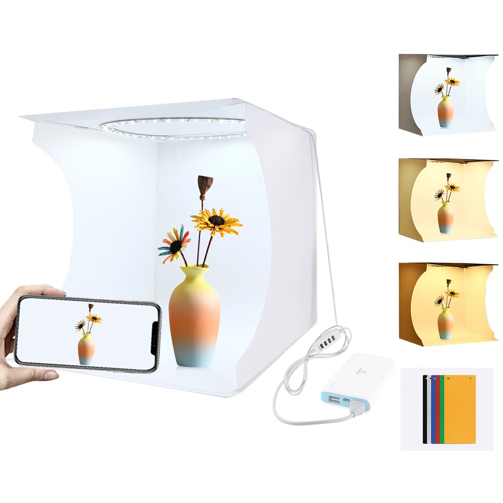 puluz-กล่องสำหรับถ่ายภาพสตูดิโอขนาด-30-ซม-ปรับแสงสว่างได้10ระดับ-กับ3โทนสี-ส้ม-นวล-ขาว