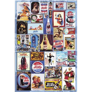 โปสเตอร์ โฆษณา โค้ก โบราณ Pepsi Vintage Advertisign MIX POSTER 24”x35” Inch Classic Label Logo Retro Antique V1