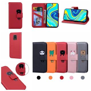 Fashion Cartoon Animals Flip Case Xiaomi Redmi Note 9S PU Leather Soft TPU Casing Xiomi Redmi Note 9 Pro Max Magnetic Buckle Wallet Cover Card Holders Stand