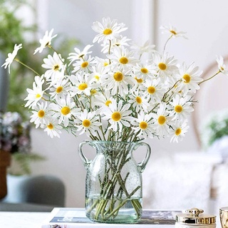 ช่อดอกเดซี่ประดิษฐ์ ผ้าไหม สีขาว ขนาด 50 ซม. สําหรับตกแต่งบ้าน สวน ห้องนั่งเล่น งานแต่งงาน DIY 5 ชิ้น