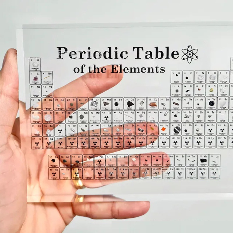 โต๊ะอะคริลิค-พร้อมตัวอย่างธาตุเคมี-สําหรับตั้งโชว์