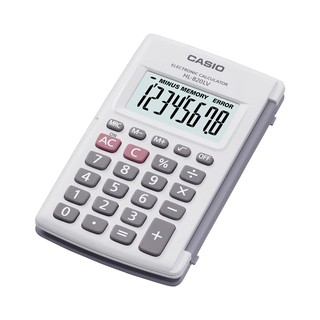 Casio Calculator เครื่องคิดเลข  คาสิโอ รุ่น  HL-820LV-WE แบบพกพำ มีฝาปิด 8 หลัก สีขาว