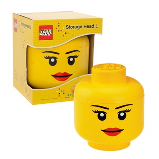 กล่องหัวเลโก้ กล่องใส่เลโก้ เกิร์ล ผู้หญิง ของแท้ LEGO HEAD GIRL size L (24x27ซม.)