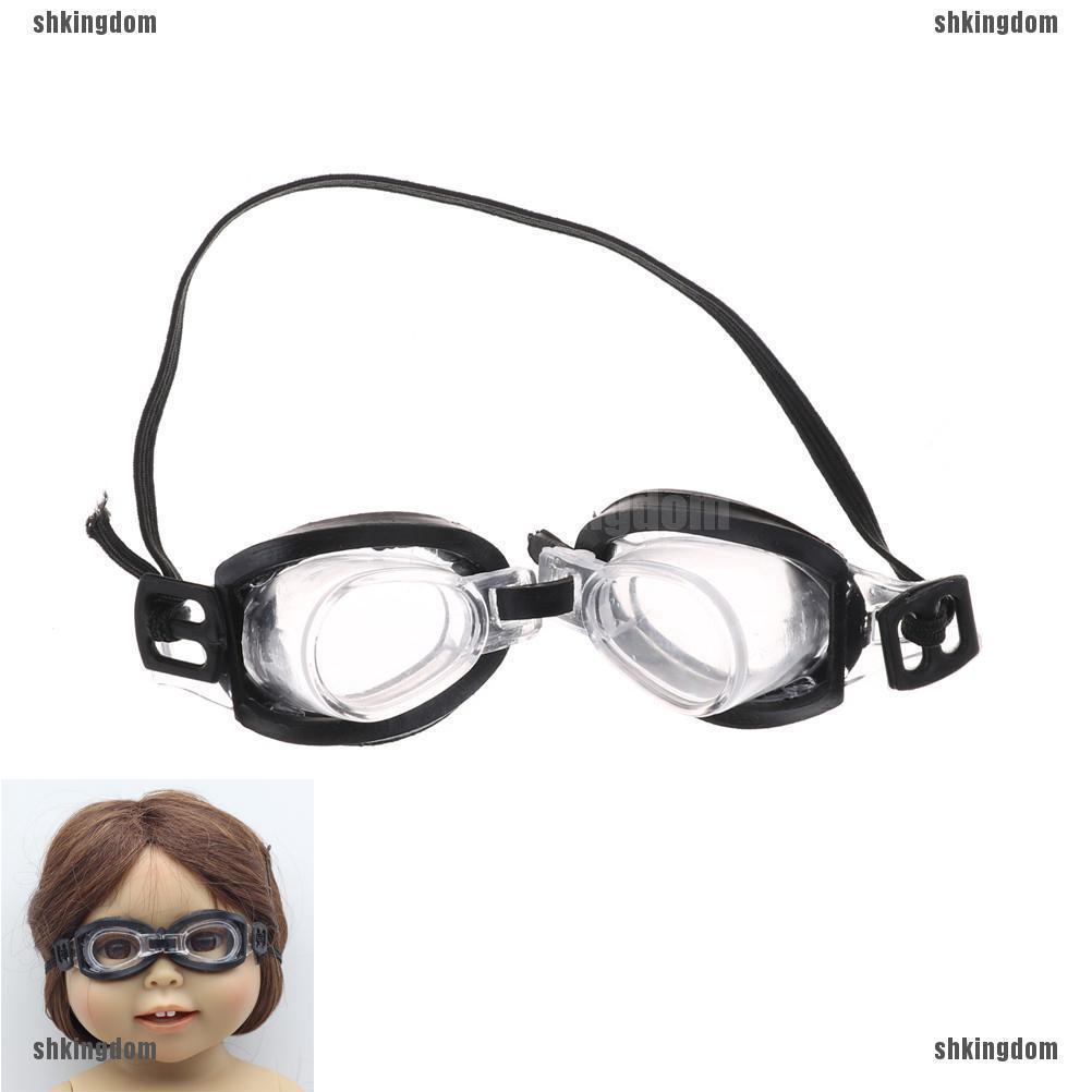 สินค้า SHKINGDOM แว่นตาว่ายน้ำสีดำ 18 นิ้วสำหรับตุ๊กตา