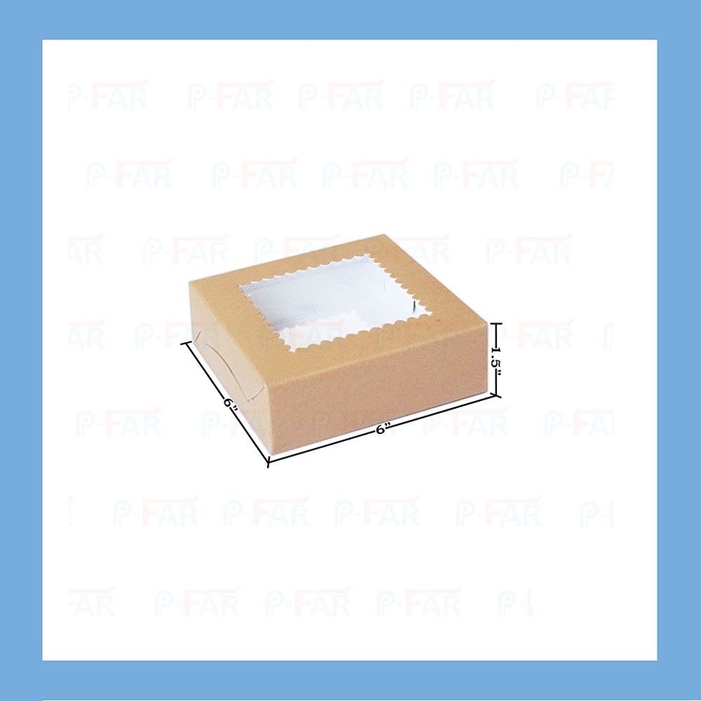 กล่องเค้ก-0-5-ปอนด์-ขนาด-6x6x1-5-นิ้ว-เจาะข้าง-100-ใบ-inh101