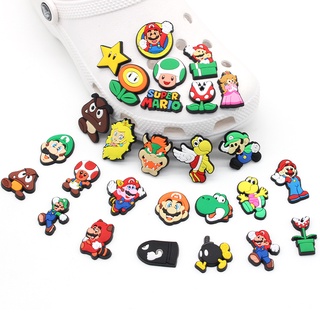 จี้รูปเห็ดน่ารัก Crocs Charms Dragon Game Jibbits Charm Super Mario Jibitz Crocks อุปกรณ์เสริมสําหรับตกแต่งรองเท้าเด็ก