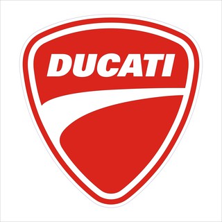 สติกเกอร์ติดรถยนต์ ducati  สติกเกอร์ pvc กันน้ำ  ขนาด 8 x 8.5 cm ราคา 19 บาท