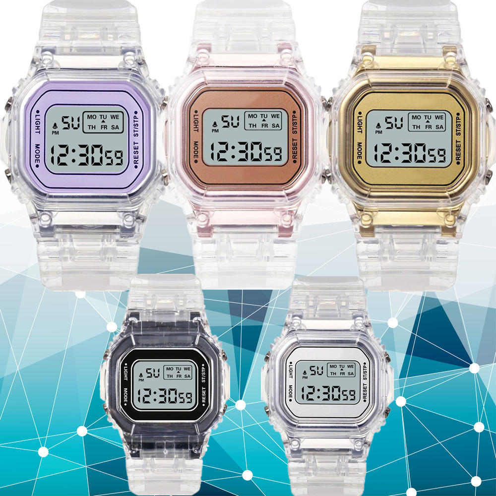 ภาพหน้าปกสินค้านาฬิกาข้อมือดิจิตอล แฟชั่น สายใส Unisex W003 จากร้าน watchmall. บน Shopee